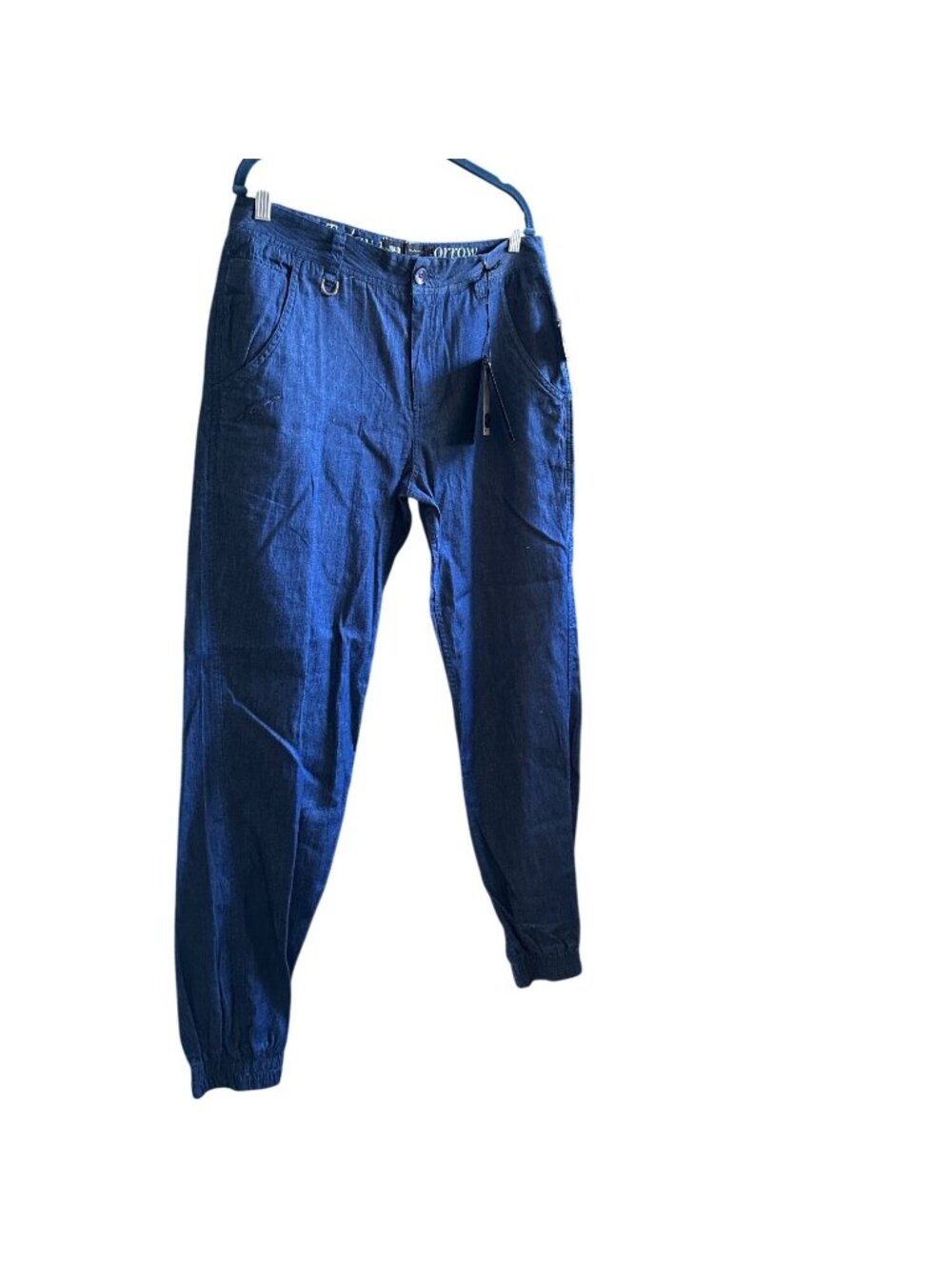 Publish Mens Black Denim Rinse Pants With Elastic Ankles 32W 30L